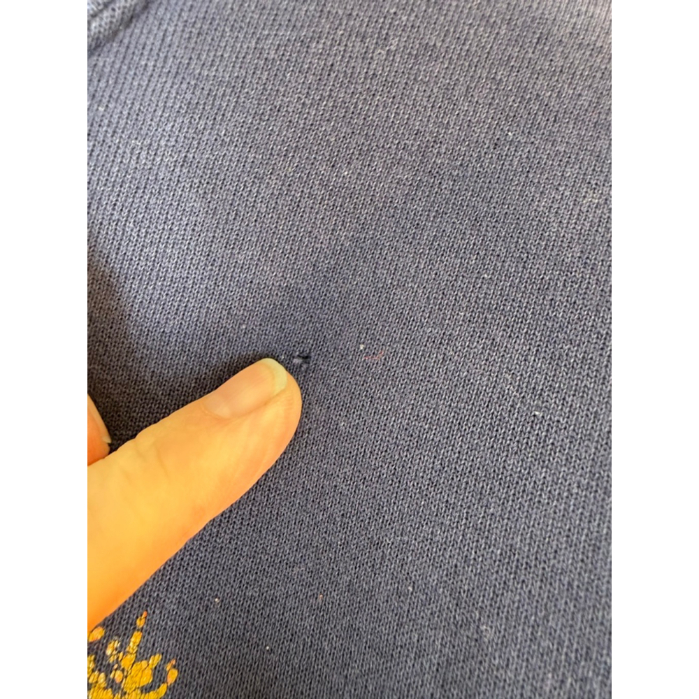 Unisex Vintage 90’s Hanes Sweatshirt size XL Blue Yellow Covered Bridge Graphic - Picture 5 of 7